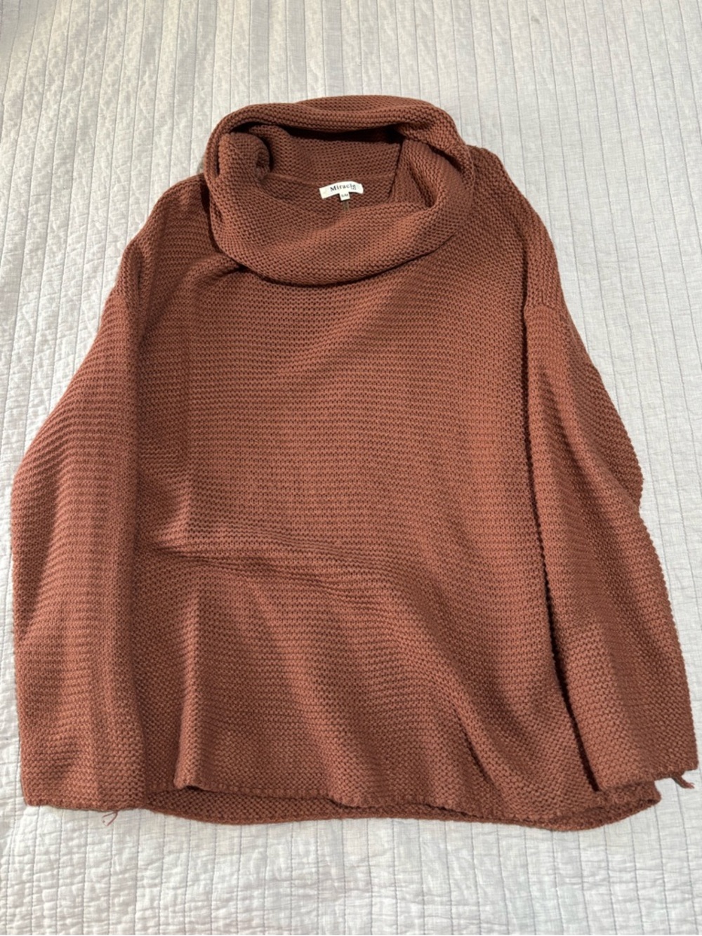 Miracle Cowl Neck Sweater in Rust